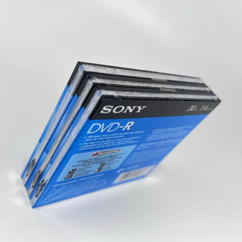Sony Handycam DVD-R 3-Pack  30 Min 1.4GB Vintage Camcorder - NEW SEALED‎